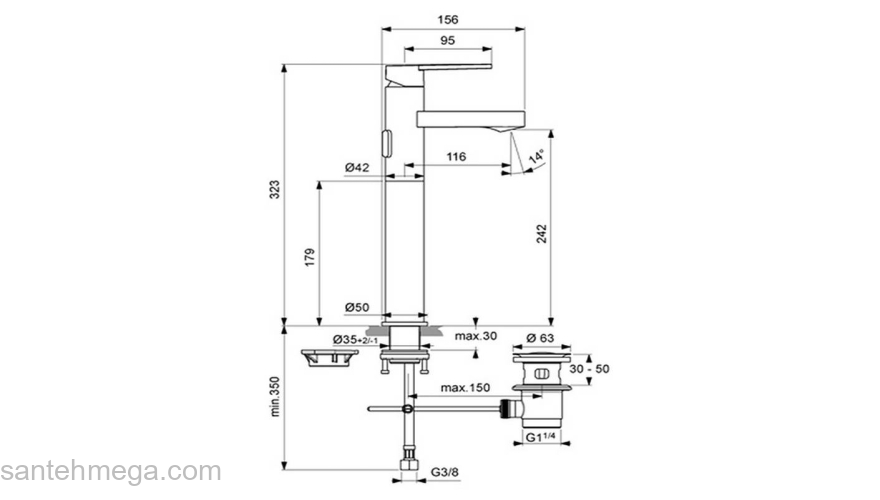 Смеситель для раковины IDEAL STANDARD Atitude B0460AA. Фото