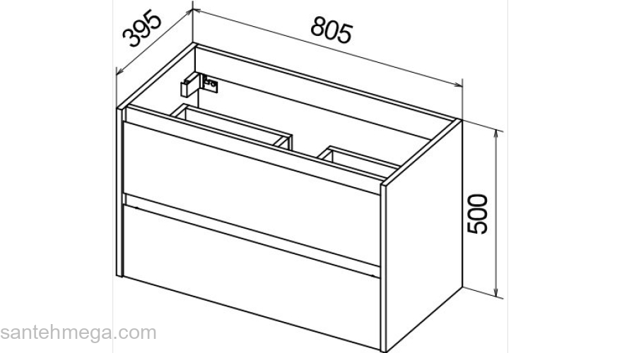 Тумба под раковину подвесная BELBAGNO KRAFT 39-800/390-2C-SO-BO Bianco Opaco. Фото