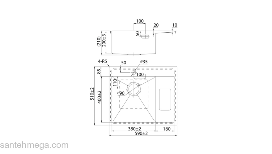 Мойка нерж. сталь сатин чаша слева 590*510 Haze IDDIS HAZ59SLi77. Фото