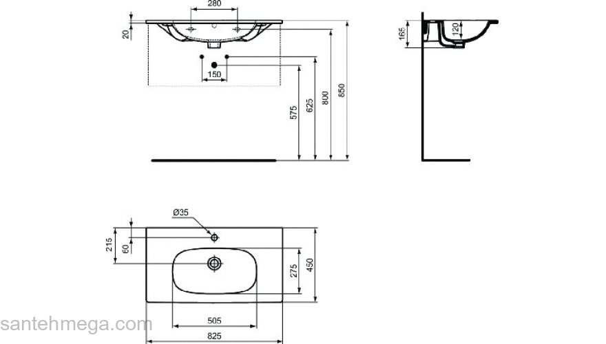 Раковина IDEAL STANDARD Tesi 82х45 T350901. Фото