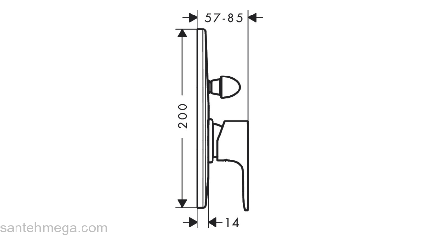 72459000 HANSGROHE  Rebris E смеситель для ванны (внешняя часть). Фото