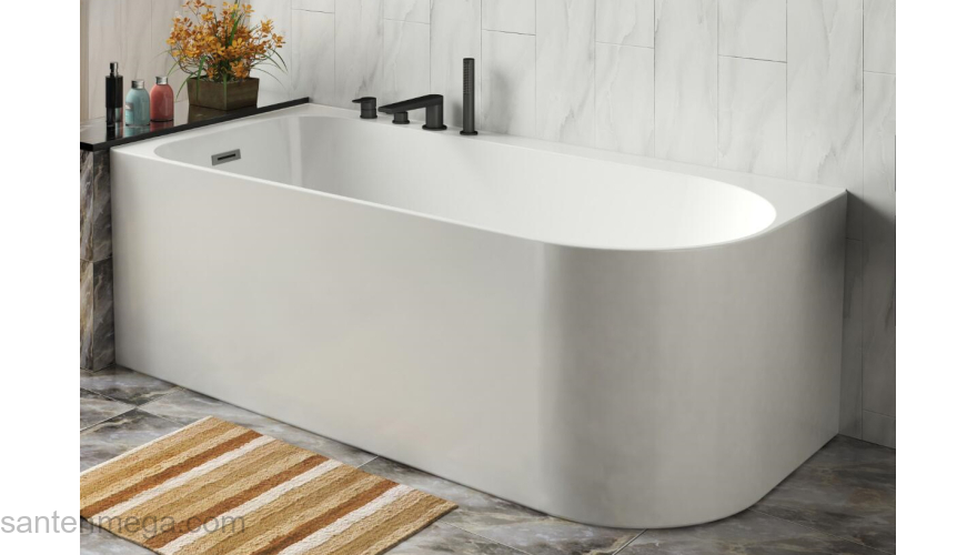 Ванна акриловая Azario LUTON 1700x800x580 пристенная, в комплекте с сифоном и металлической рамой, левая, белая LUT17080 L. Фото