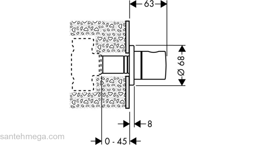 Запорный вентиль Hansgrohe 15972000. Фото