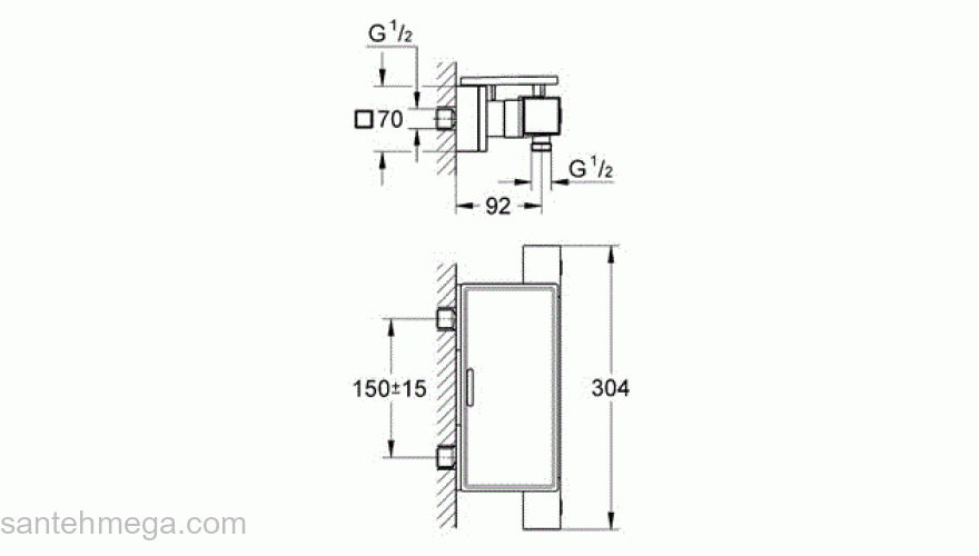 Смеситель термостатический для душа GROHE Grohtherm Cube 34491000. Фото