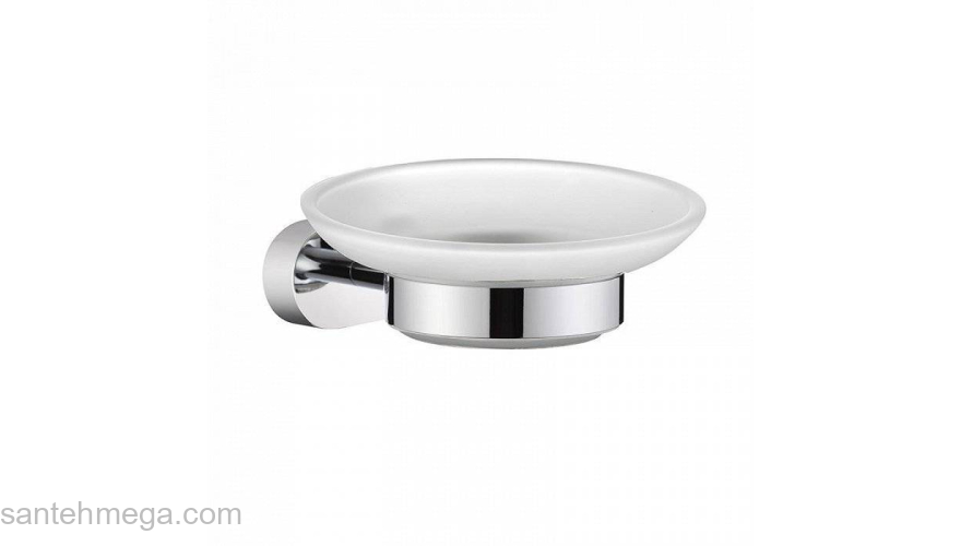 Мыльница настенная стекло сплав металлов Solomon Milardo SOLSMG0M42 для ванной комнаты. Фото