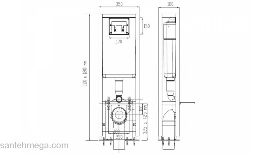 Инсталляция для подвесного унитаза VIDIMA W371267. Фото