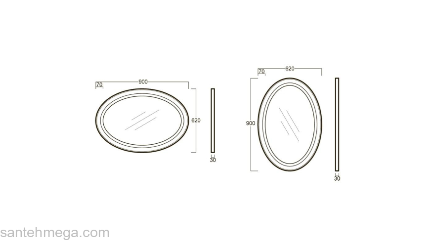 Зеркало SIMAS Lante 62 LAS1-white. Фото
