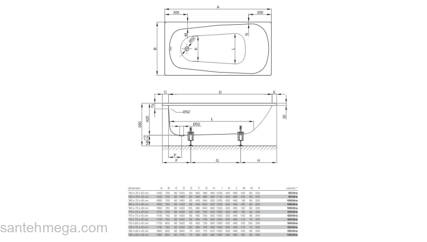 Ванна стальная BETTE BetteForm 180x80 2950-000AR. Фото