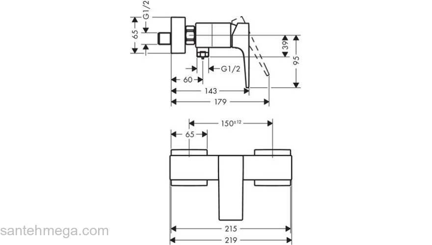 Смеситель для душа Hansgrohe Metropol 32560000. Фото