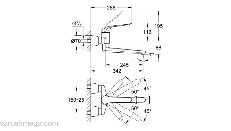 Смеситель для раковины GROHE Euroeco Special 32775000. Фото