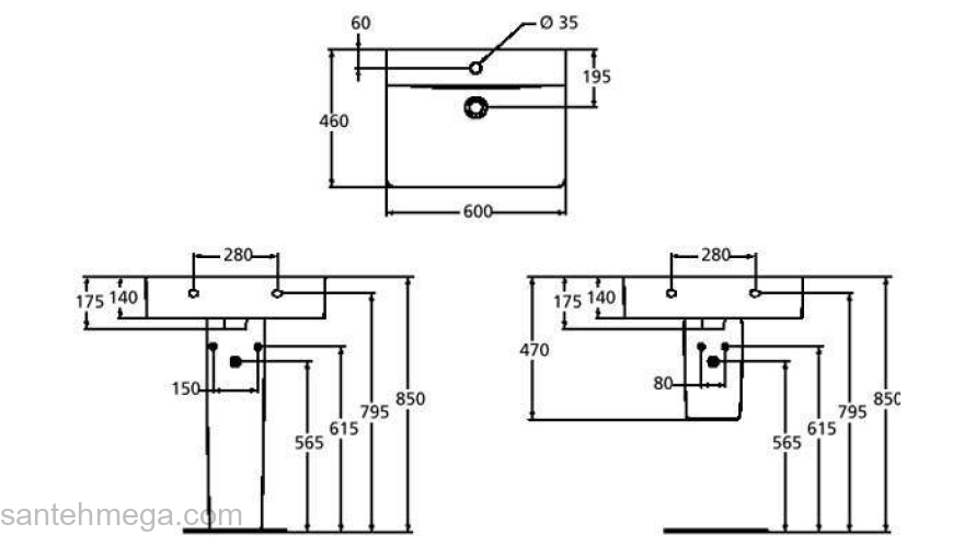 Раковина IDEAL STANDARD Connect Cube 60х46 E794501. Фото