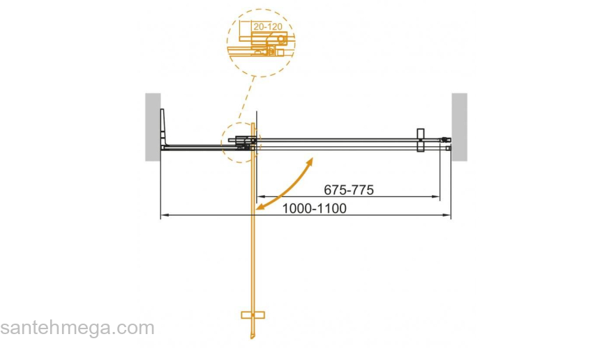 Душевая дверь CEZARES Slider SLIDER-B-1-100/110-GRIGIO-Cr. Фото