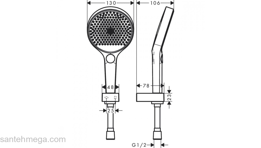 Душевая лейка Hansgrohe Rainfinity 130 3jet Porter 26851000 хром. Фото