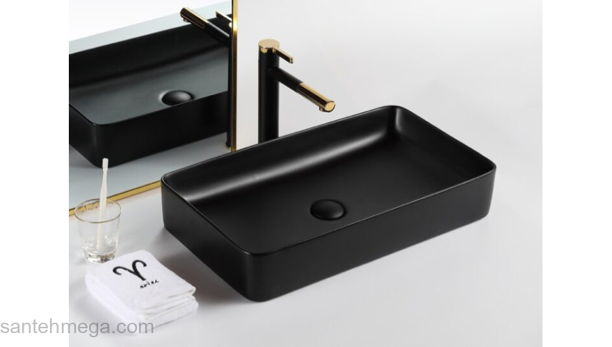 Раковина накладная GID Bm9396 60х34 53344 Черный Матовый. Фото