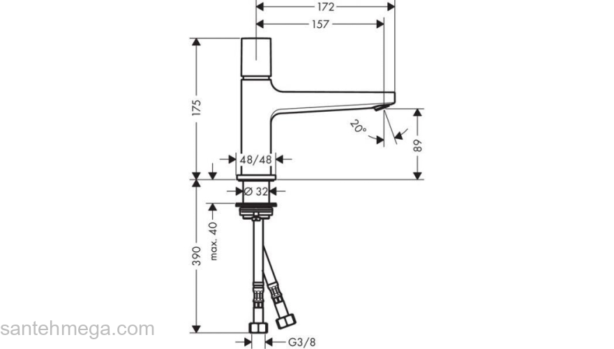 Смеситель для раковины Hansgrohe Metropol Select 100 32570000. Фото