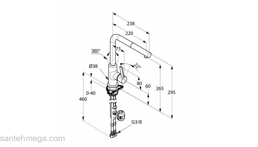Смеситель для кухни KLUDI L-Ine 408518775. Фото