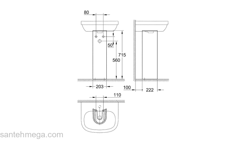 Пьедестал GROHE Euro Ceramic 39202000. Фото