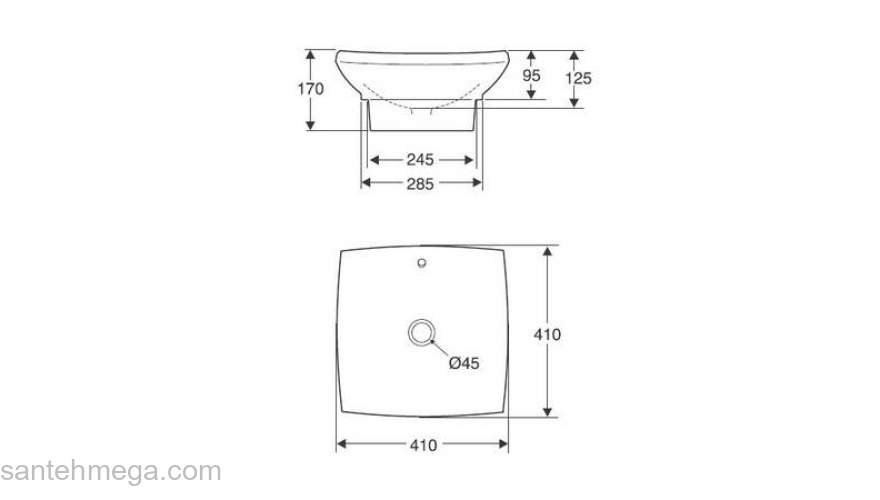 Раковина накладная JACOB DELAFON Escale 41х41 E1325-00. Фото
