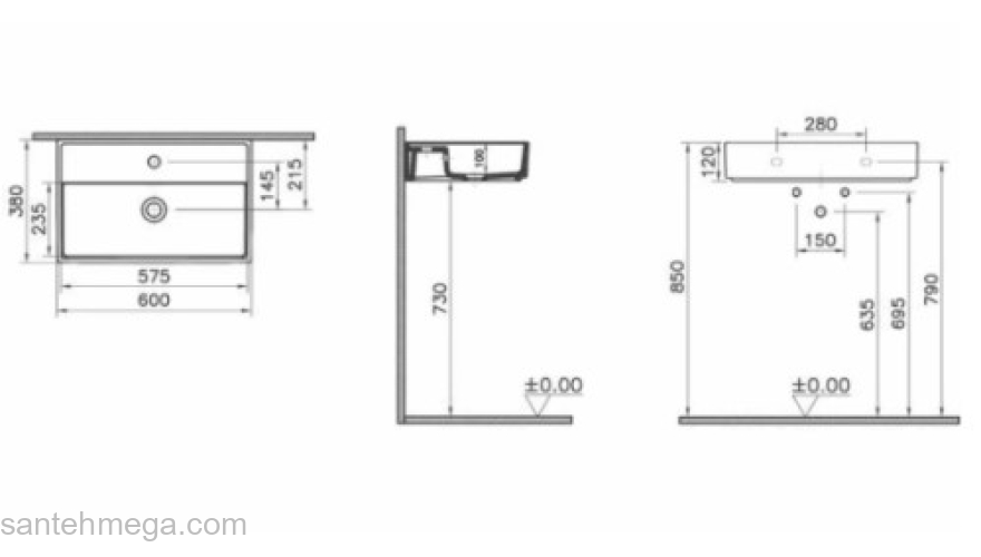 Раковина-чаша Vitra ArchiPlan 60х38 7401B003-0001. Фото