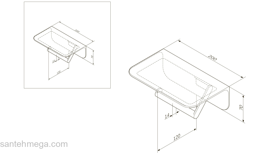Держатель для туалетной бумаги с полкой AM.PM Sensation A30341500 для ванной комнаты. Фото