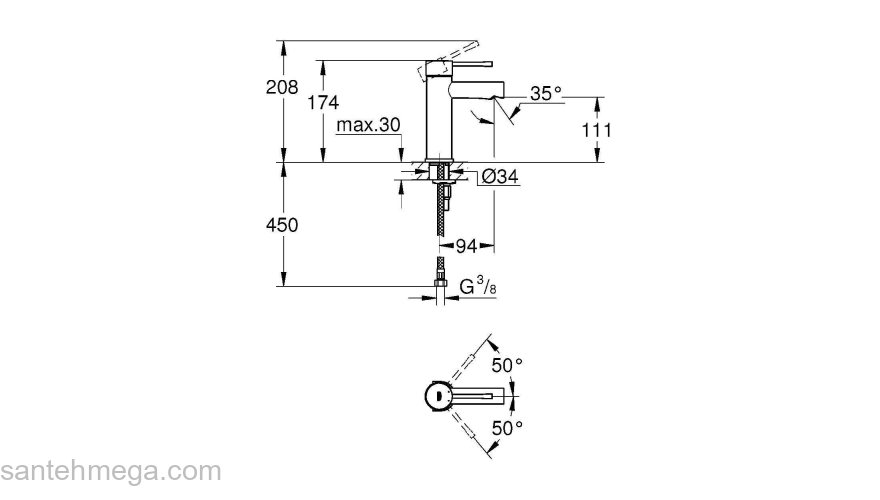 Смеситель для раковины GROHE Essence New 34294001. Фото