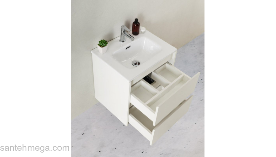 Тумба под раковину подвесная BELBAGNO KRAFT 39-600/390-2C-SO-BO Bianco Opaco. Фото