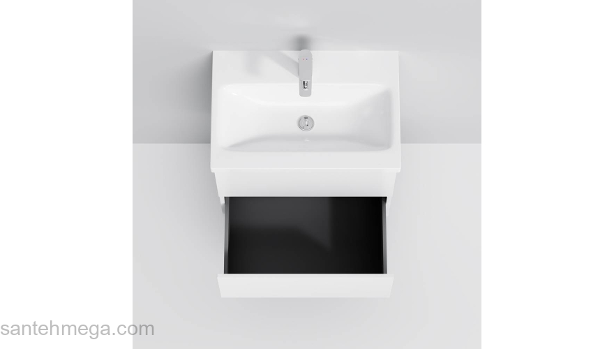 База под раковину подвесная 60 см, 2 ящика, белый глянец AM.PM Gem M90FHX06022WG. Фото