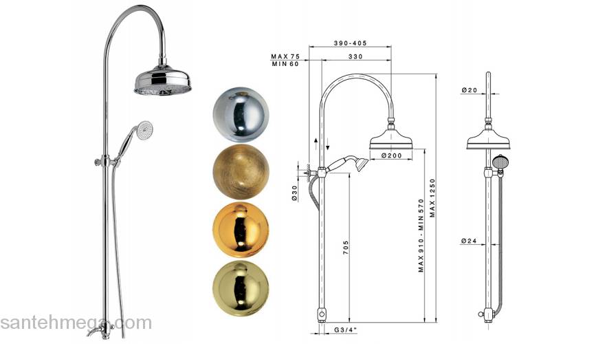 Душевая колонна NICOLAZZI Classic Shower 5712WS.GB20. Фото