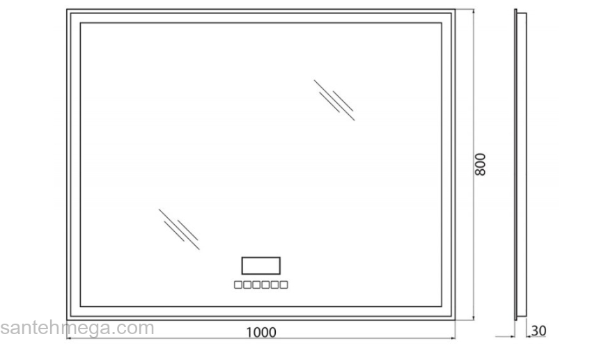 Зеркало с встроенным светильником, сенсорным выключателем, bluetooth, цифровым термометром, радио BELBAGNO SPC-GRT-1000-800-LED-TCH-RAD. Фото
