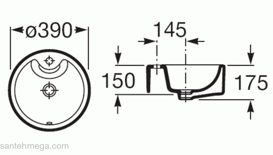 Раковина накладная ROCA Terra 39х39 32722T000. Фото