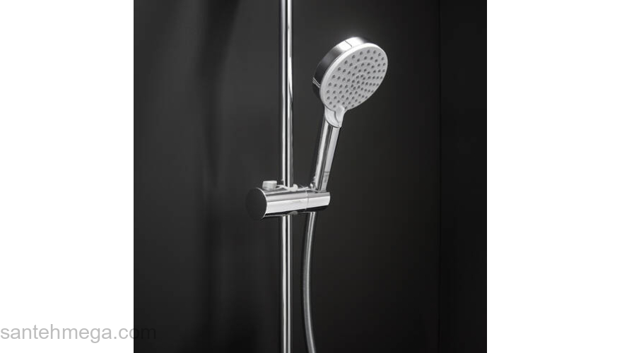 Душевая система Showerpipe 230 1jet с термостатом, Green Hansgrohe Vernis Shape 26319000, хром. Фото