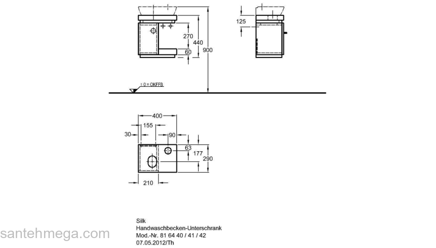 Тумба под раковину KERAMAG Silk 816440000. Фото