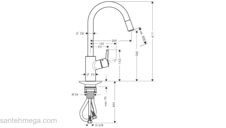 Смеситель для кухни HANSGROHE Tails S Variarc 14872000. Фото