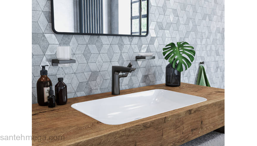 71754340 HANSGROHE  Talis E 150 смеситель для раковины шлиф,черный хром. Фото