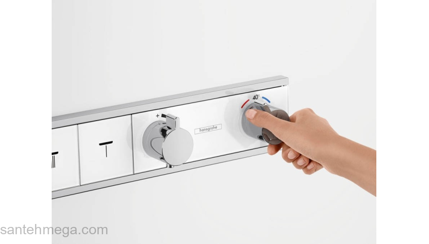 Термостат Hansgrohe RainSelect для 5 потребителей 15358400, белый/хром. Фото