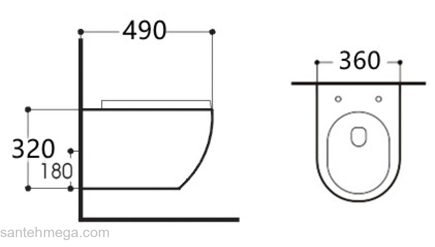 Унитаз подвесной безободковый компактный AQUATEK Европа AQ1900-00. Фото