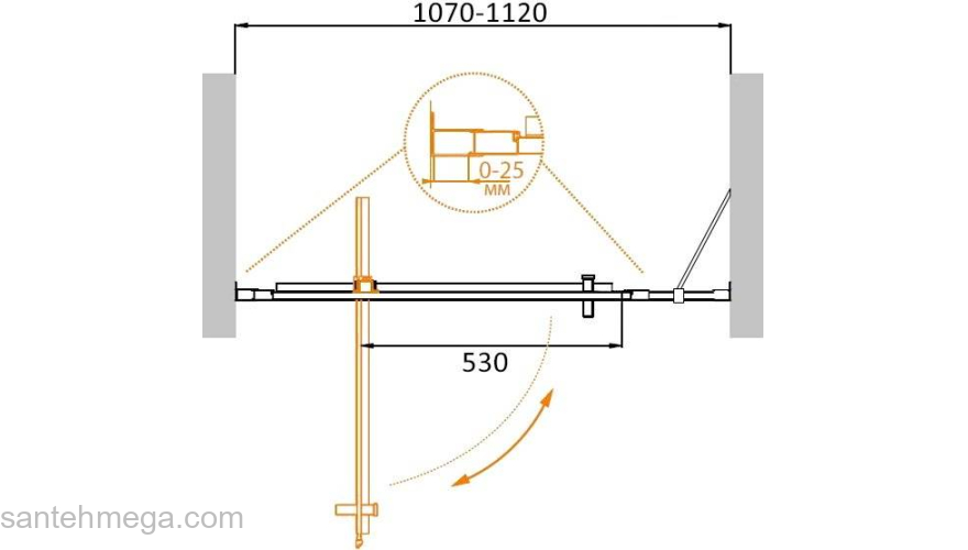 Душевая дверь CEZARES Molveno MOLVENO-BA-11-80+30-C-Cr-IV. Фото