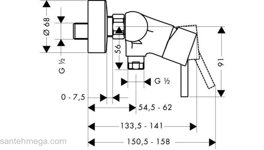 Смеситель для душа Hansgrohe Talis S2 32640000. Фото