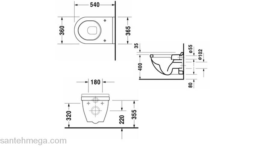 Унитаз подвесной DURAVIT Starck 3 42000900A1. Фото