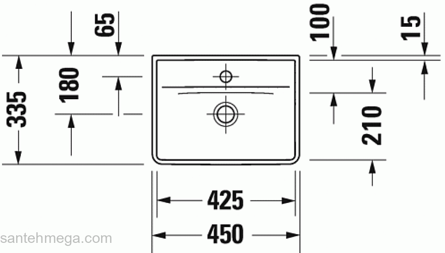 Раковина подвесная DURAVIT D-Neo 45х34 0738450041. Фото