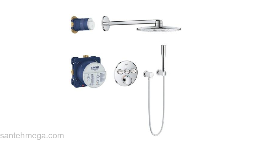 GROHE 34709000 SmartControl Душевая система с душевым гарнитуром и верхним душем Rainshower 310, хром. Фото