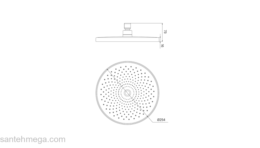 Душевая насадка верхняя круглая черная матовая Optima Home IDDIS OPH25BPi64. Фото