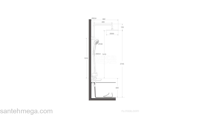 Душевая стойка ROCA Victoria-T 5A2718C00. Фото