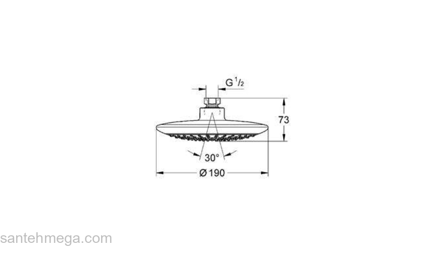 Верхний душ GROHE Rainshower Solo 27372000. Фото