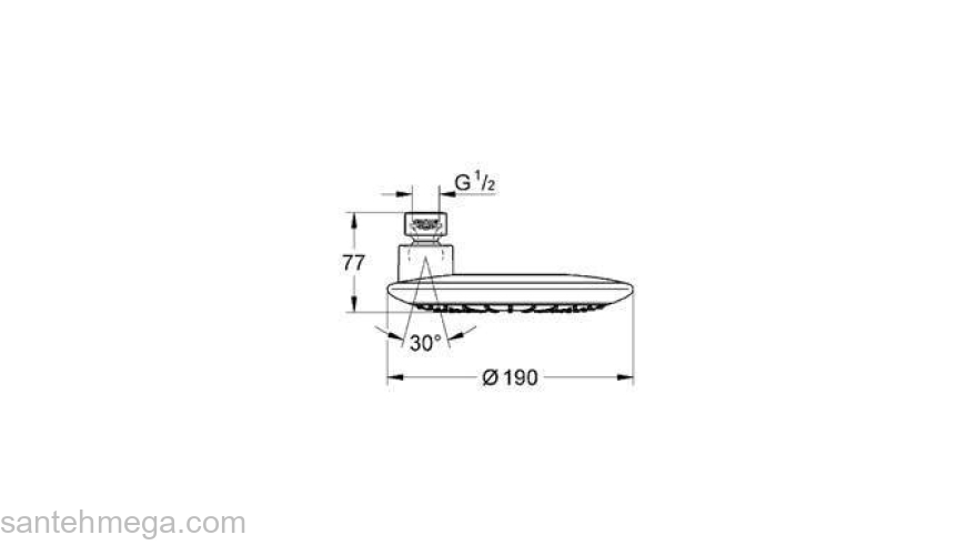 Верхний душ GROHE Rainshower Icon 27373000. Фото