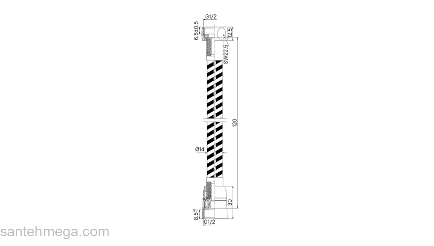 Шланг для душа белый матовый силиконовый 1,2м Optima Home IDDIS OPH12WLi19. Фото