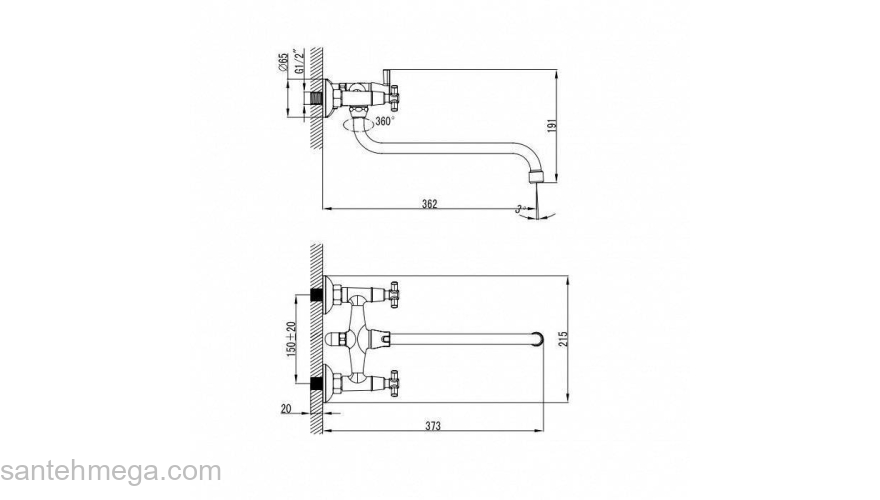 Смеситель для ванны с длинным изливом с керамическим дивертором  Ontario Milardo ONTSBLCM10. Фото