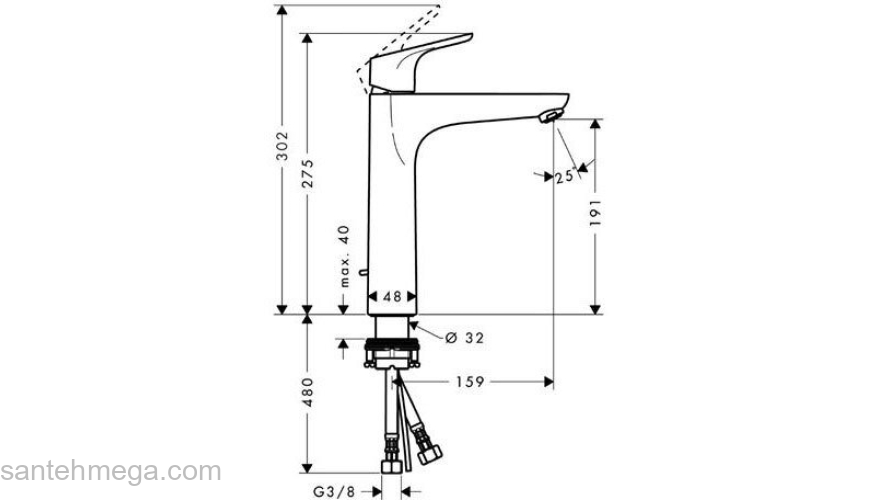 Смеситель для раковины Hansgrohe Focus E2 31608000. Фото