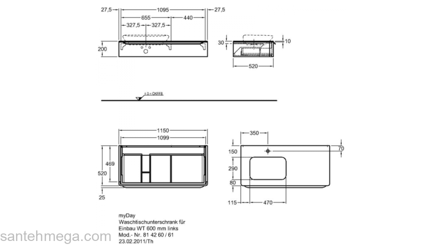Тумба под раковину KERAMAG Myday 824161000. Фото