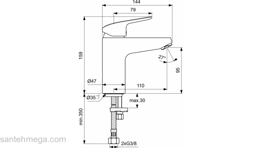 Смеситель для раковины IDEAL STANDARD Ceraflex B1714AA. Фото